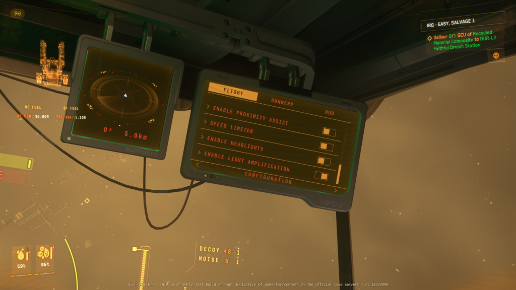 Light amplification MFD toggle in Drake Vulture